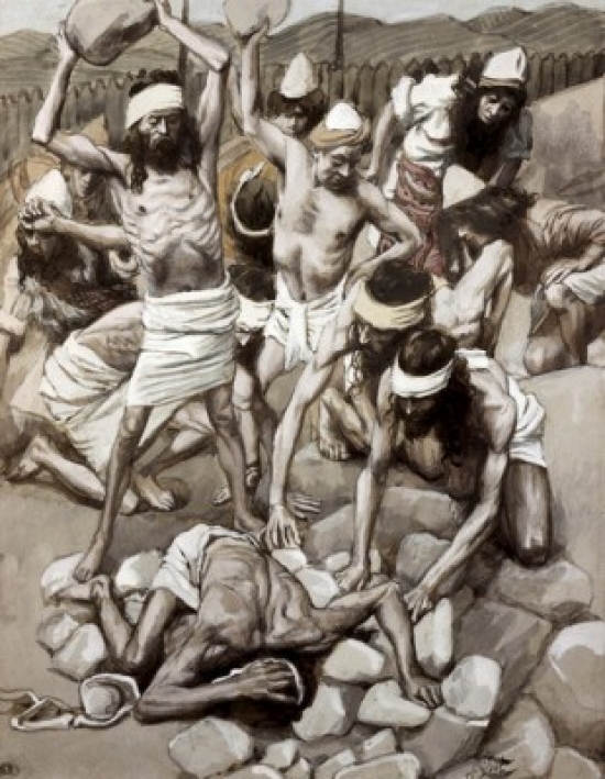 SAL999130 The Sabbath Breaker Stoned James Tissot 1836-1902 French Jewish Museum New York USA Poster Print - 18 x 24 in.