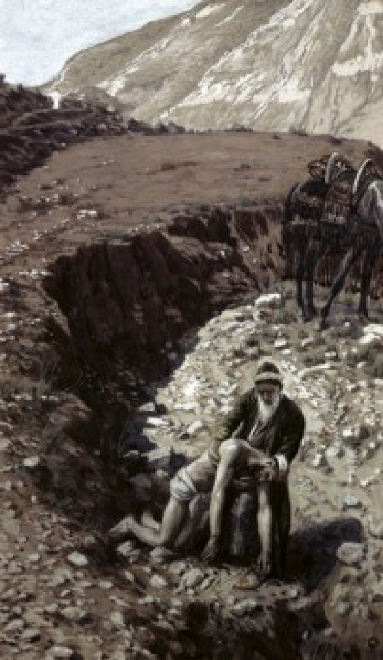 The Good Samaritan James Tissot 1836-1902 French Watercolor on Paper Poster Print - 18 x 24 in.