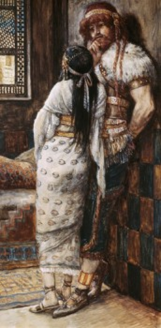 Samson & His Wife James Tissot 1836-1902 French Jewish Museum New York City Poster Print - 18 x 24 in.