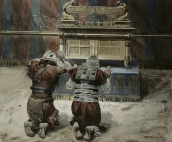 SAL999451 Moses & Joshua in the Tabernacle James Tissot 1836-1902 French Jewish Museum New York USA Poster Print - 18 x 24 in.
