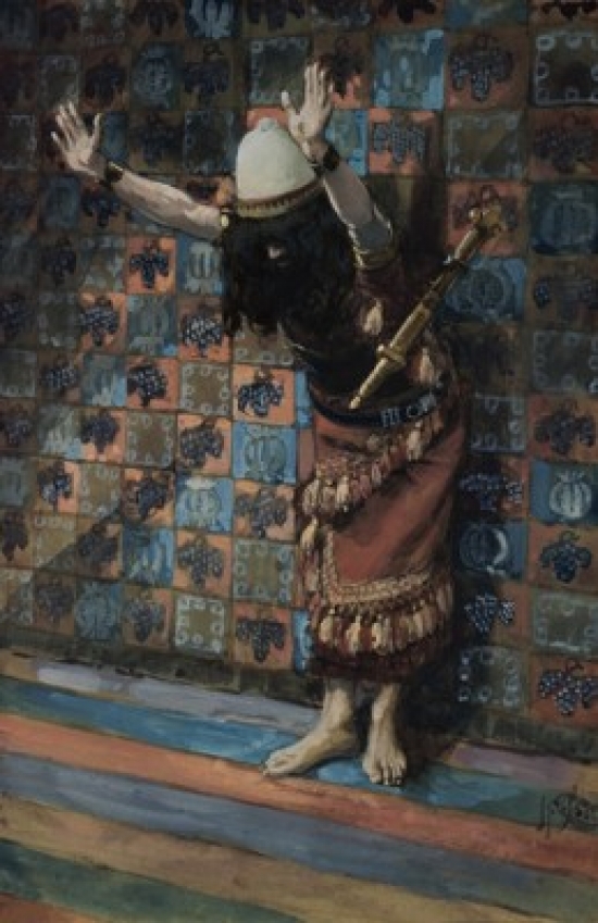 SAL999491 Joshua in the Sanctuary James J. Tissot 1836-1902 French Jewish Museum New York Poster Print - 18 x 24 in.
