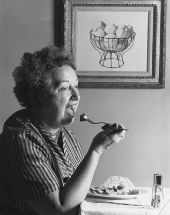 SAL2554793 Side Profile of a Senior Woman Eating Food Poster Print - 18 x 24 in.