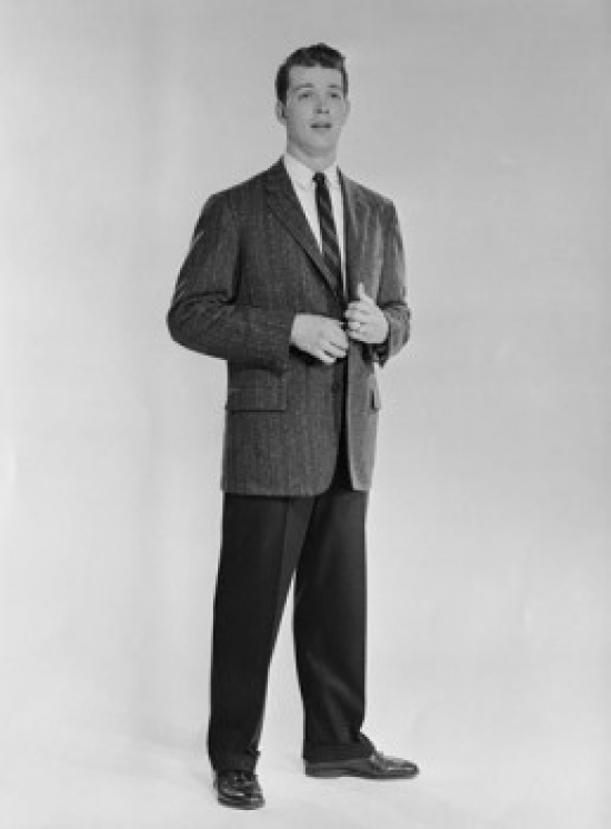 Businessman Buttoning Jacket Poster Print - 18 x 24 in.