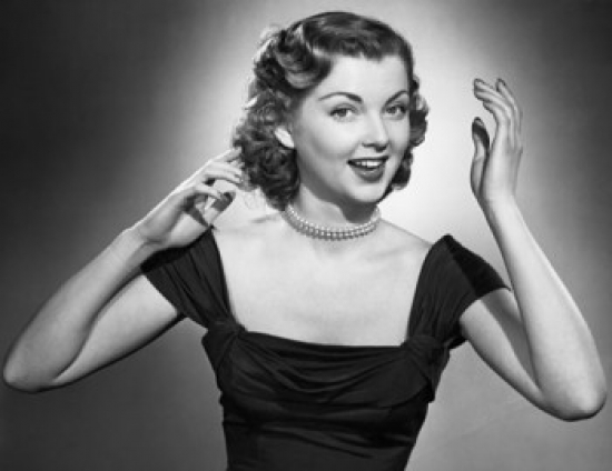 Portrait of a Young Woman Smiling Poster Print - 18 x 24 in.