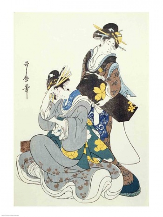 Two Female Figures Poster Print - 18 x 24 in.