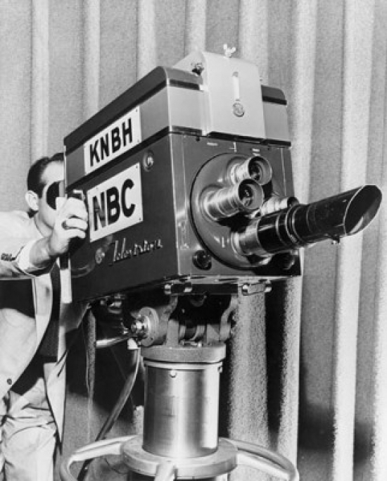 Camera Operator in a Television Studio Poster Print 18 x 24 in.