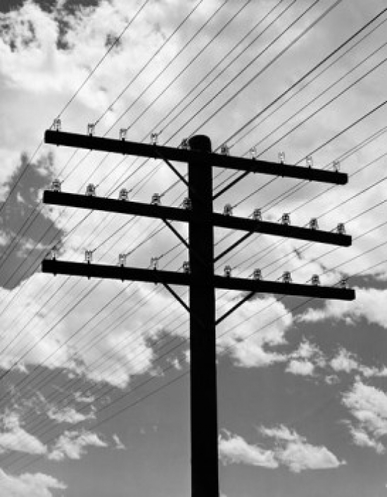 Low Angle View of Power Lines Poster Print - 18 x 24 in.