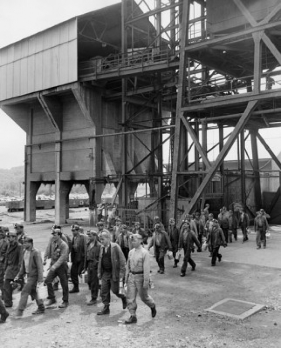 Group of Workers Changing Their Shift in a Coal Mine Robena Mine Pennsylvania USA Poster Print - 18 x 24 in.