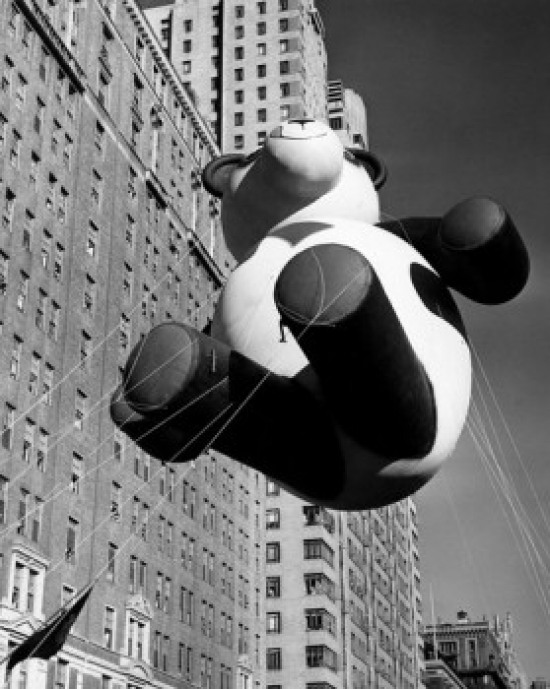 Low Angle View of a Balloon at a Parade Macys Thanksgiving Day Parade New York City USA 1946 Poster Print - 18 x 24 in.