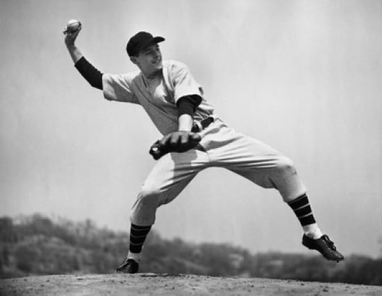 Baseball Player Pitching a Ball Poster Print - 18 x 24 in.