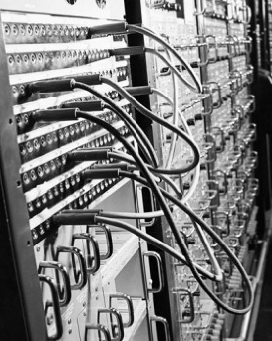 Telephone Switchboard in a Telephone Network Control Room Poster Print - 18 x 24 in.