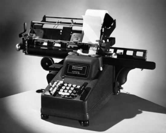 Close-Up of an Adding Machine Poster Print - 18 x 24 in.