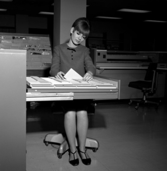 Women Searching Documents in Office Poster Print - 18 x 24 in.