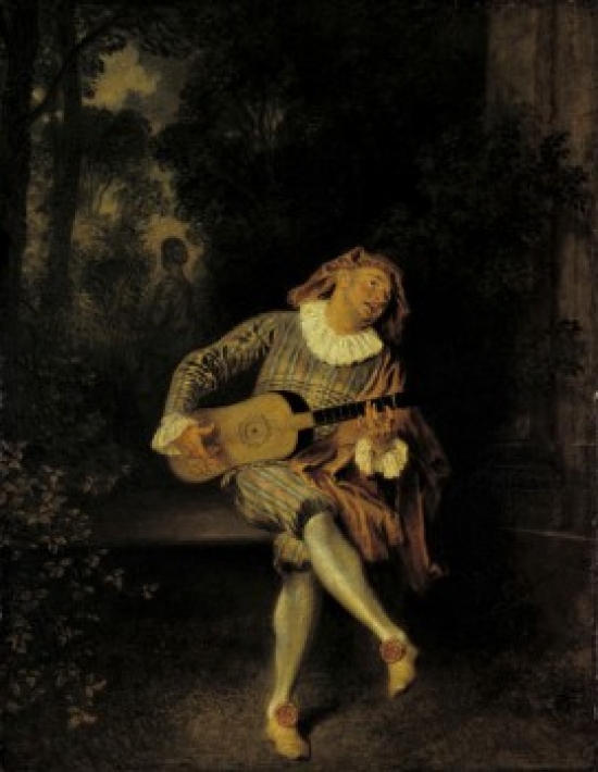 Mezzetin C 1719 Jean Antoine Watteau 1684-1721 French Oil on Canvas Metropolitan Museum of Art New York City - 18 x 24 in.