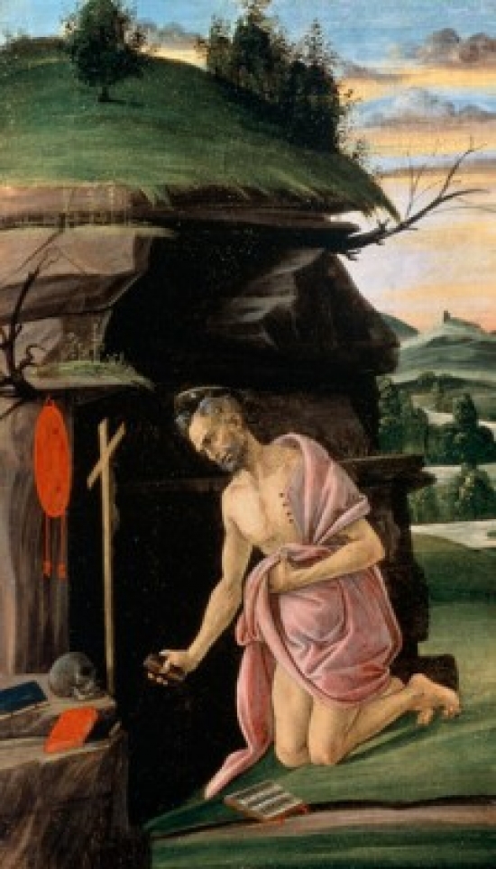 Saint Jerome Ca 1498-1505 Sandro Botticelli 1444-1510 Italian Tempera on Canvas State Hermitage Museum St - 18 x 24 in.