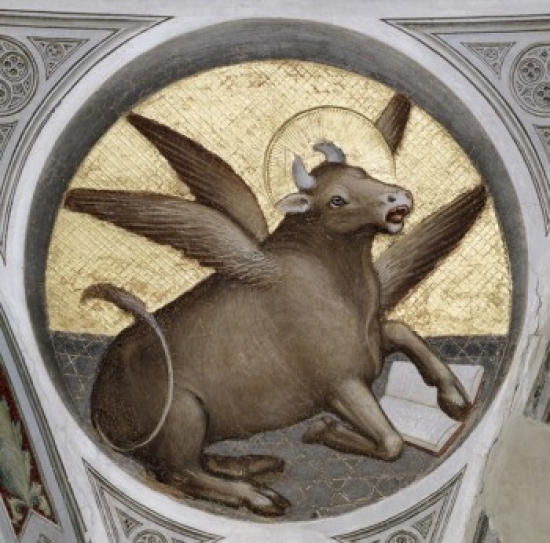 SAL263473 Saint Luke As an Ox Giusto Di Giovanni Menabuoi Op 1363-D 1393 Italian Fresco Baptistry of the Cathedral - 18 x 24 in.