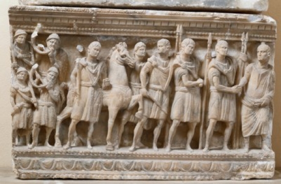 SAL263476 Departure of the Dead an Urn Case Etruscan Art Museo Guarnacci Volterra Italy Poster Print - 18 x 24 in.
