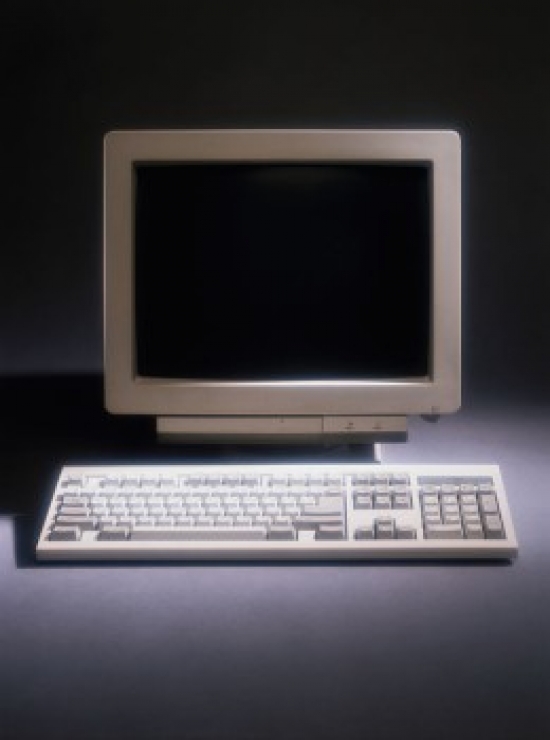 Close-Up of a Desktop Pc Poster Print - 18 x 24 in.