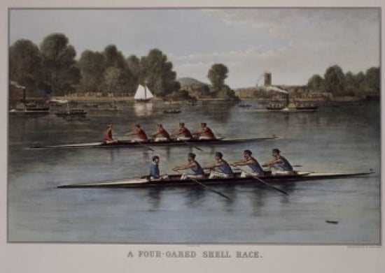 A Four-Oared Shell Race Currier & Ives 1857-1907 American Poster Print