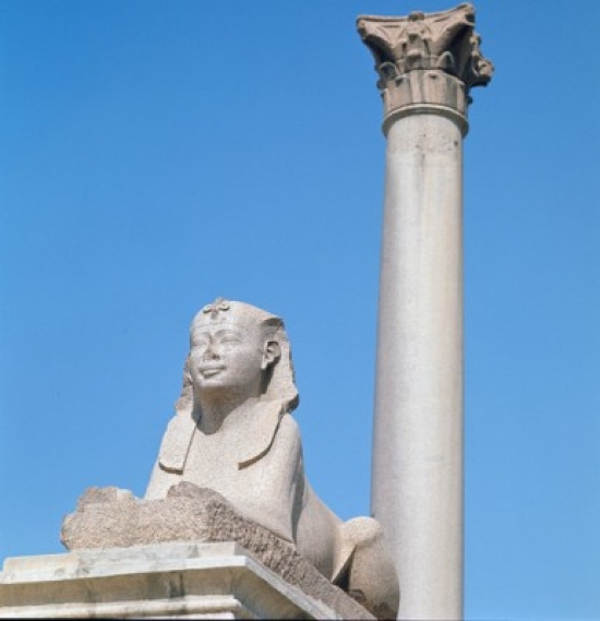 Sphinx & Pompeian Column Egyptian Art Poster Print - 18 x 24 in.