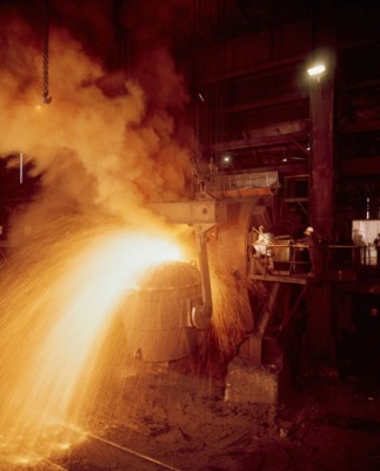 SAL3807318077 Sparks Emitting From a 40-Ton Electric Furnace Poster Print - 18 x 24 in.