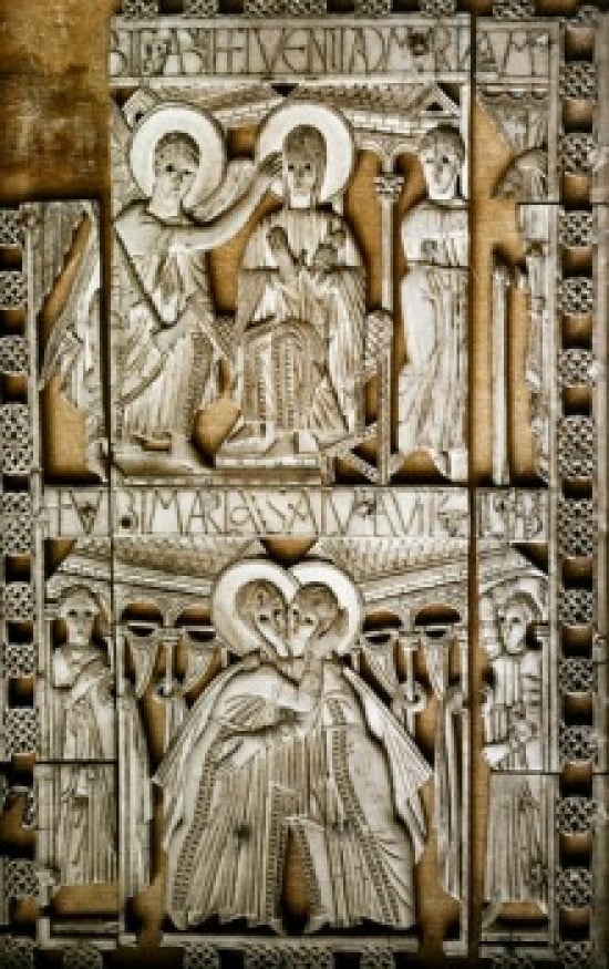 Annunciation & Visitation 8th C. Artist Unknown Stone Poster Print - 18 x 24 in.