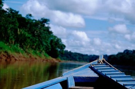 PDDSA17CMI0151 Canoe on the Tambopata River Peruvian Amazon Peru Poster Print by Cindy Miller Hopkins - 26 x 17 in.