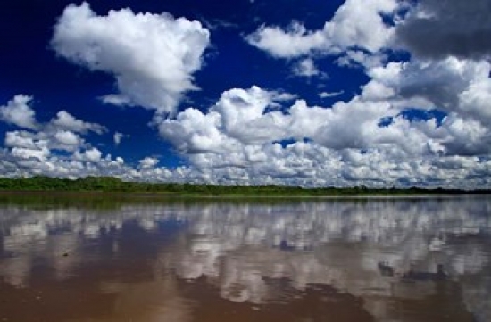 PDDSA17KWI0178 South America Peru Amazon Cloud Reflections on Amazon River Poster Print by Kymri Wilt - 27 x 18 in.