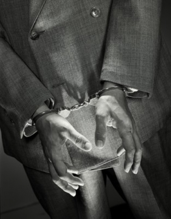 Handcuffed Businessman Poster Print - 18 x 24 in.