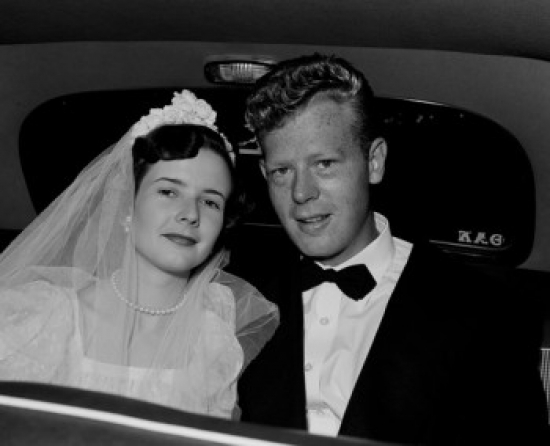 SAL255421133 Portrait of Bride & Groom in Car Poster Print - 18 x 24 in.