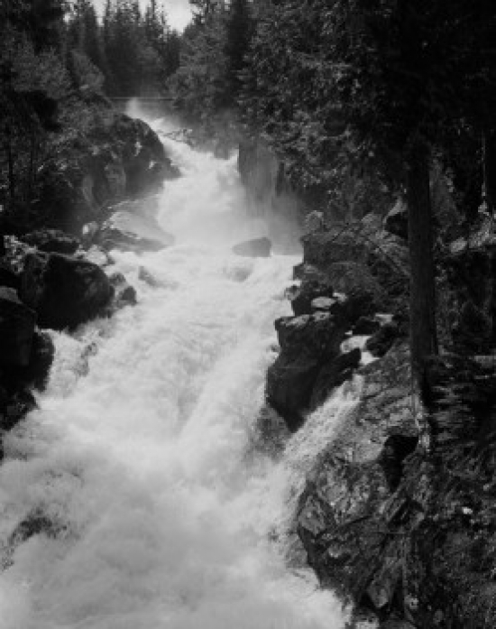 SAL255422218 USA Cascade Mountains Deception Creek Falls Along Us Highway 2 Poster Print - 18 x 24 in.