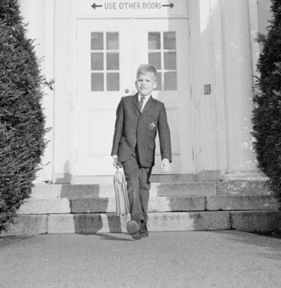 Schoolboy Leaving School Poster Print - 18 x 24 in.