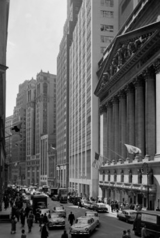 USA New York State New York City Broad Street Stock Exchange Poster Print - 18 x 24 in.