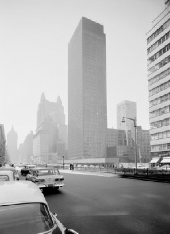 USA New York State New York City Park Avenue From 53Rd Street Showing the New Seagrams Building Print - 18 x 24 in.