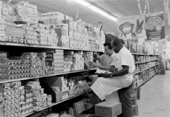 Super Market Clerks Taking Inventory Poster Print