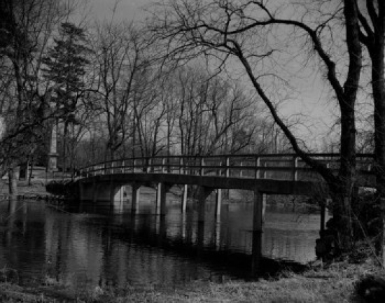 USA Concord Bridge Over River Poster Print - 18 x 24 in.