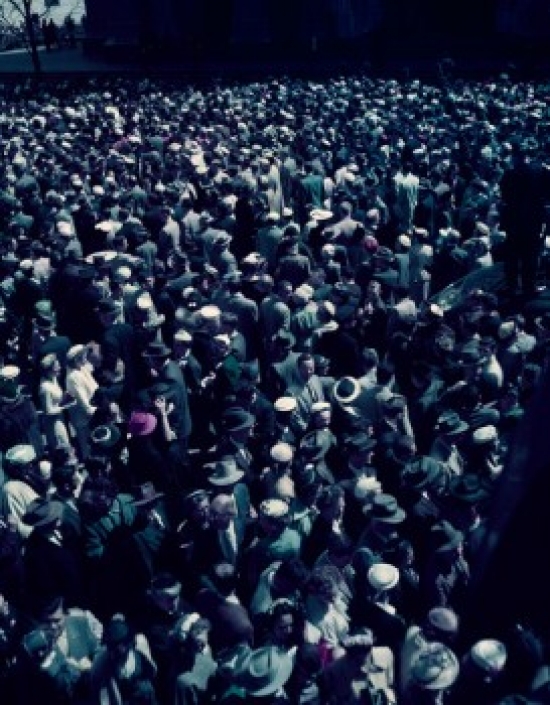 USA New York State New York City Easter Crowd on Fifth Avenue Poster Print