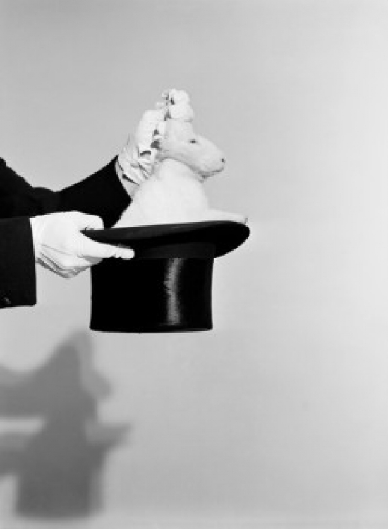 Man Pulling Rabbit Out of Hat Poster Print - 18 x 24 in.