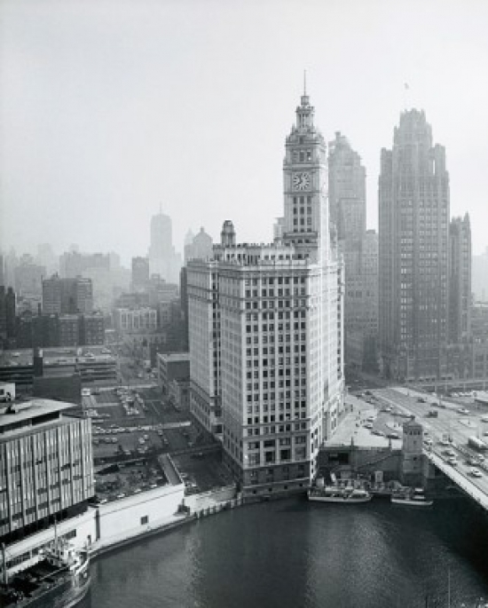 SAL25545108 Skyscrapers in a City Along a River Chicago River Chicago Illinois USA Poster Print - 18 x 24 in.