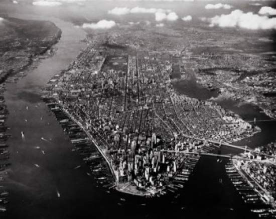 Aerial View of a City Manhattan New York City New York USA Poster Print - 18 x 24 in.