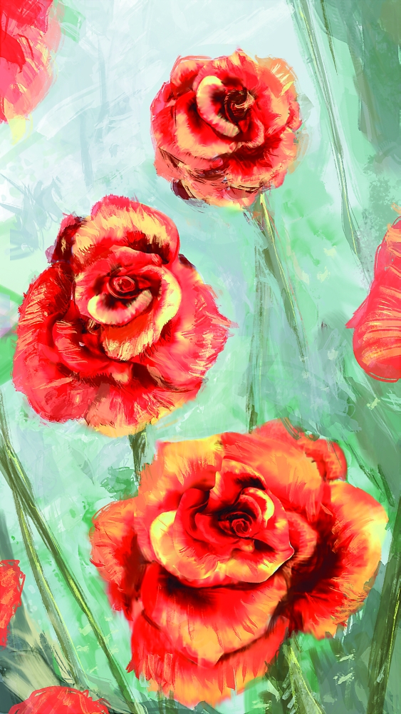 Flower Play Poster Print by Anthony Christou - 23 x 40 in.