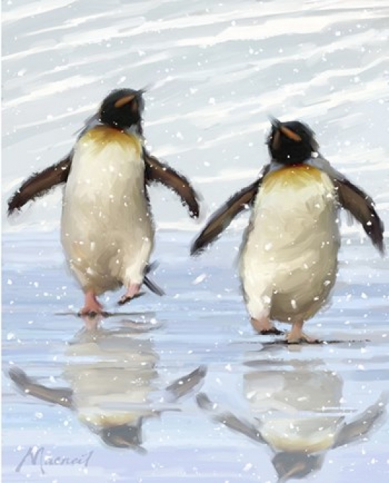 Dancing Penquins Poster Print by the Macneil Studio - 16 x 20 in.