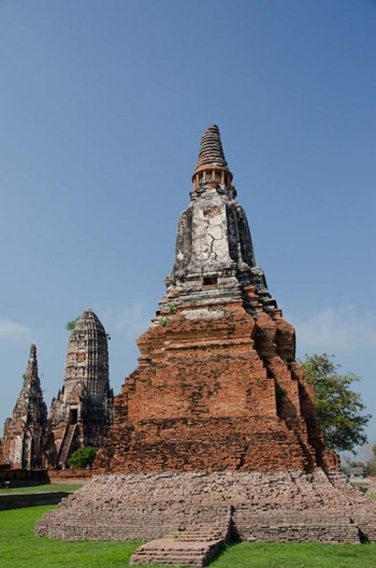 Wat Chaiwatthanaram Buddhist Monastery Chedi & Prang Temples Bangkok Thailand Print by Cindy Miller Hopkins