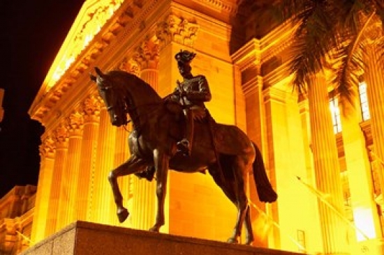 Statue Outside King George Square Brisbane Queensland Australia Print by David Wall