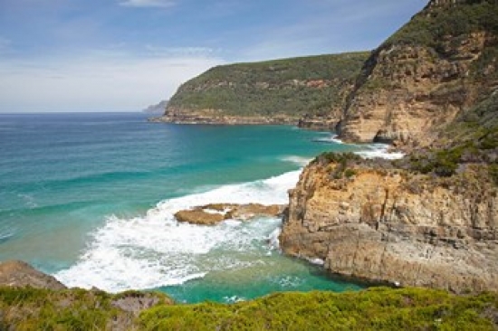 Cliffs at Maingon Bay Tasman Peninsula Australia Poster Print by David Wall - 29 x 19 in.