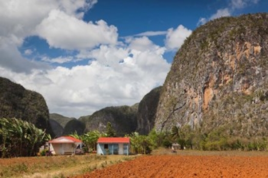 PDDCA11WBI0444 Cuba Pinar Del Rio Farm by Mogote Del Valle Rock Poster Print by Walter Bibikow - 28 x 19 in.