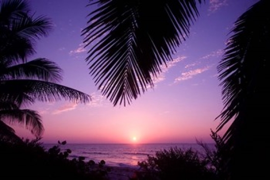 Sunset Cayman Brac Cayman Islands Caribbean Poster Print by Greg Johnston - 26 x 18 in.