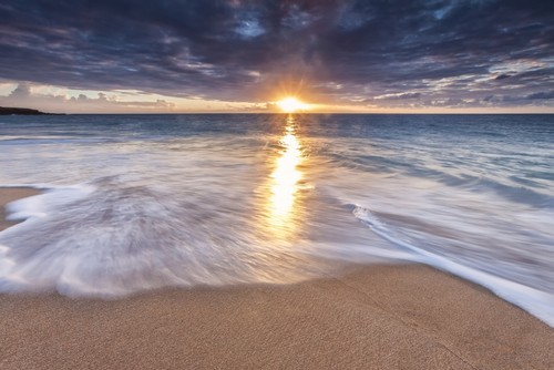 Sunlight Reflected On The Ocean To The Sandy Shore At Sunset - Molokai Hawaii United States of America Poster Print by Scott Mead - 38 x 24 - Large