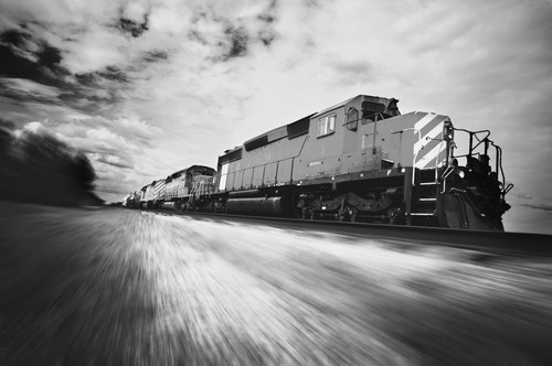 A Train Poster Print by Darren Greenwood, 17 x 11