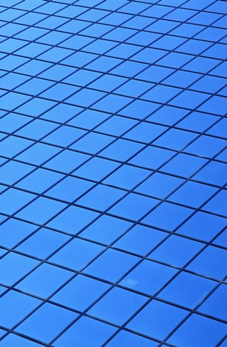 DPI1776557LARGE Symmetrical Pattern of Blue Squares Poster Print by David Chapman, 22 x 34 - Large